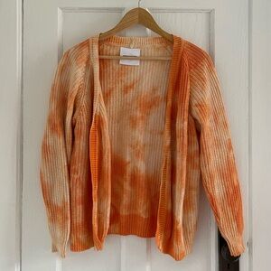 Dimora orange acid dye cotton blend cardigan